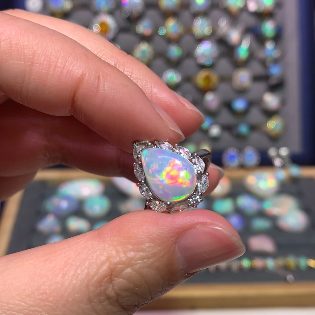 银S925镶嵌欧泊戒指款式