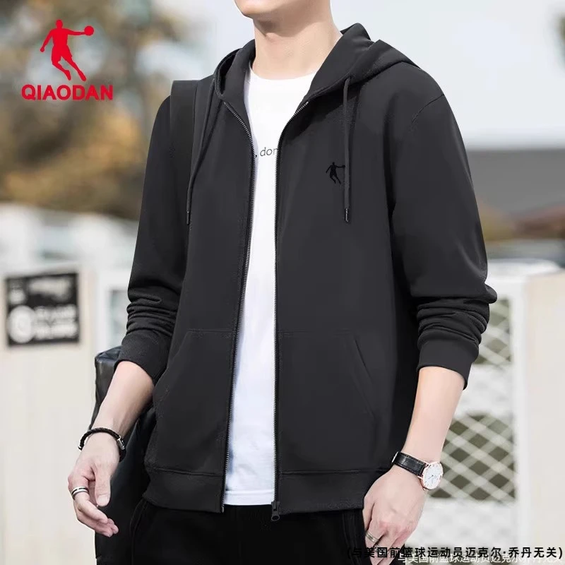 乔丹铁灰色卫衣外套男2025春季新款宽松休闲帽衫男士运动服男装