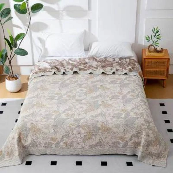 x【加大风月】230*250cm高奢罗布麻贵族毯软凉席柔软舒适床盖