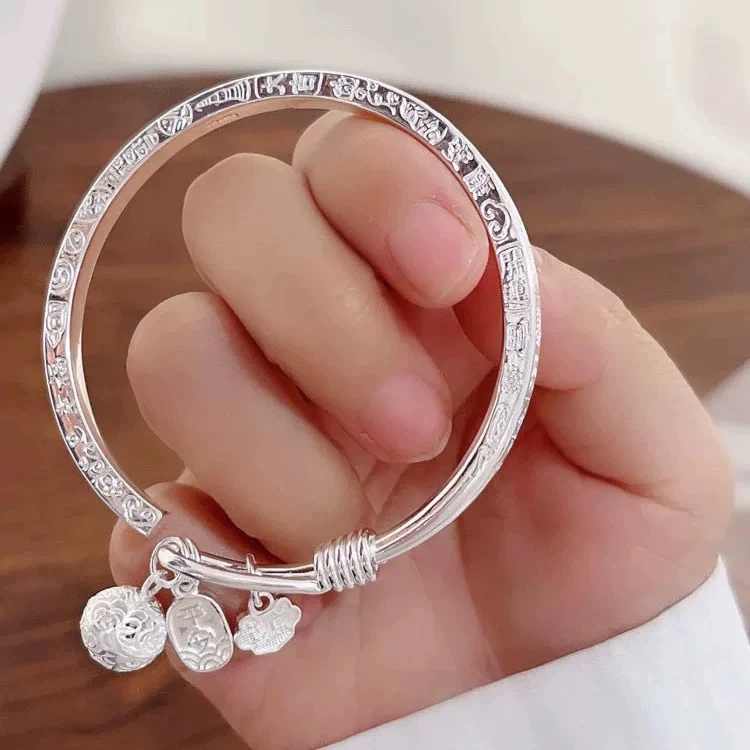 足银手镯 25号宫铃吉言手镯