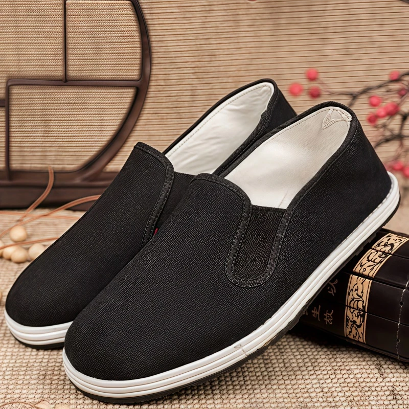 老北京布鞋男千层底中老年舒适软底防滑一脚蹬懒人鞋工作鞋布鞋男