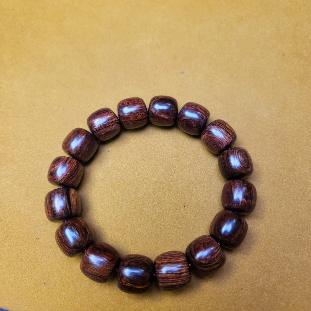 海南黄花梨1.3×1.4沉水级紫油梨老料手串