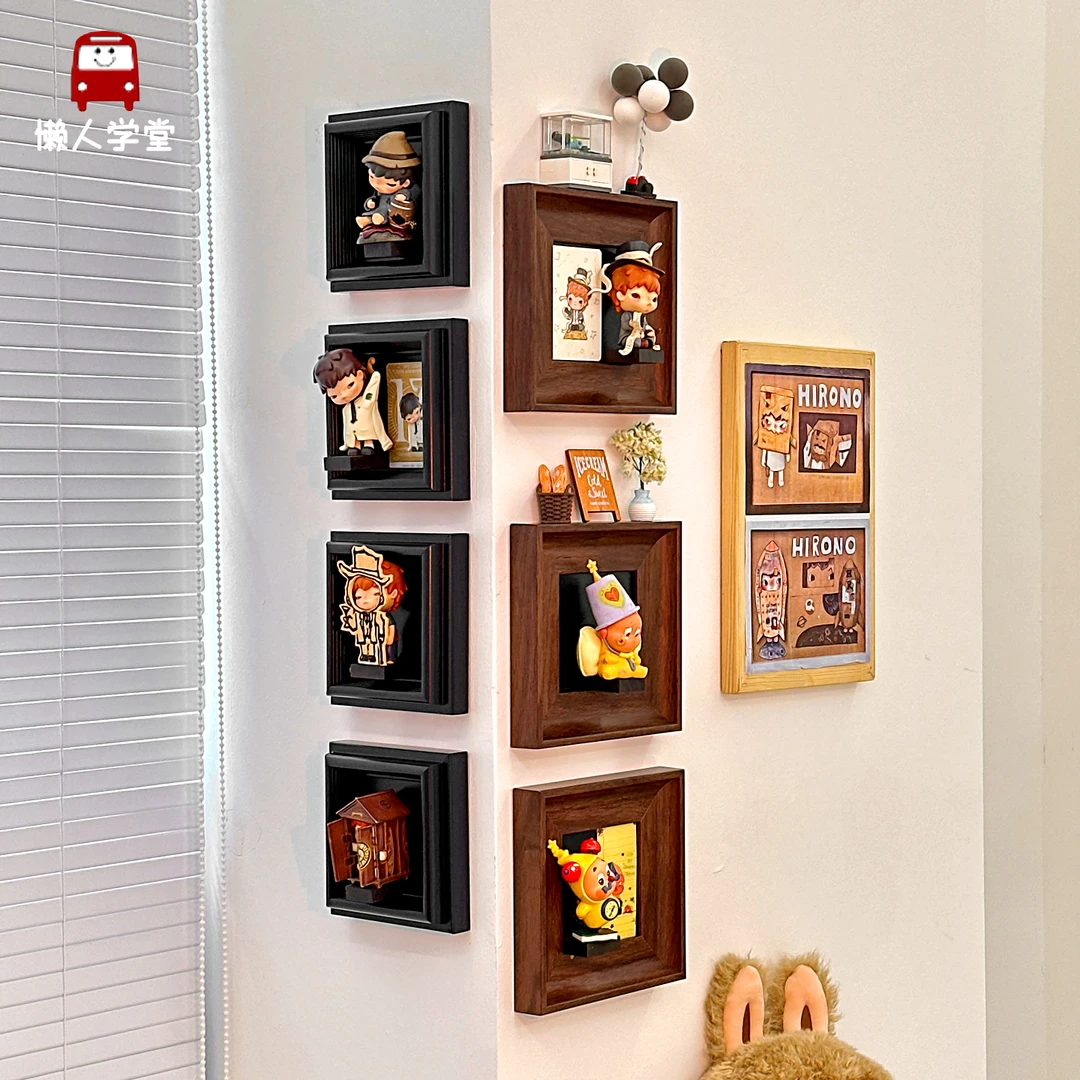 ins相框转角手办小卡展示架挂画摆台立体客厅墙角装饰diy盲盒画框