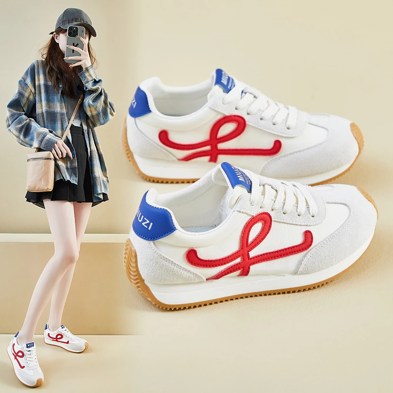 杨幂同款时尚德训鞋女2025新款秋季透气阿甘鞋轻便软底运动休闲鞋