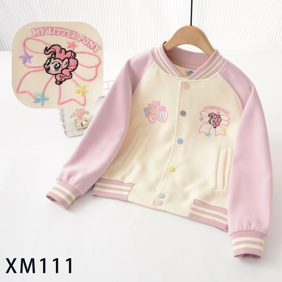 【111】2025年春款外套重工刺绣小马宝卡通刺绣女童棒球服春季洋气