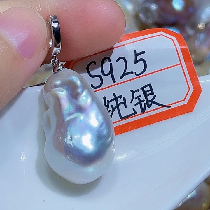 淡水珍珠银S925镶嵌颈饰