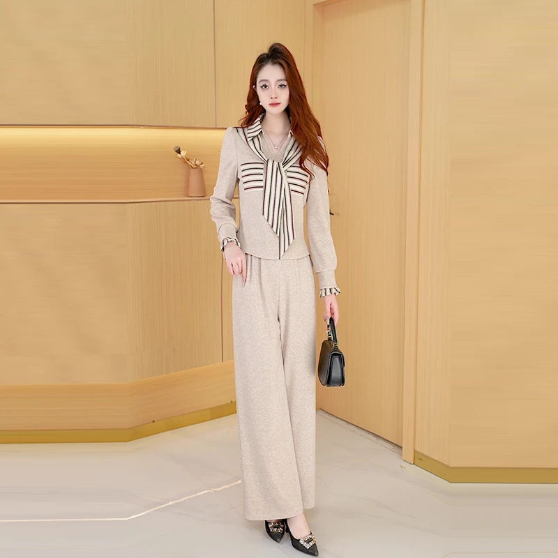 【两件套】秋季时尚修身气质洋气休闲收腰显瘦减龄百搭女装套裤