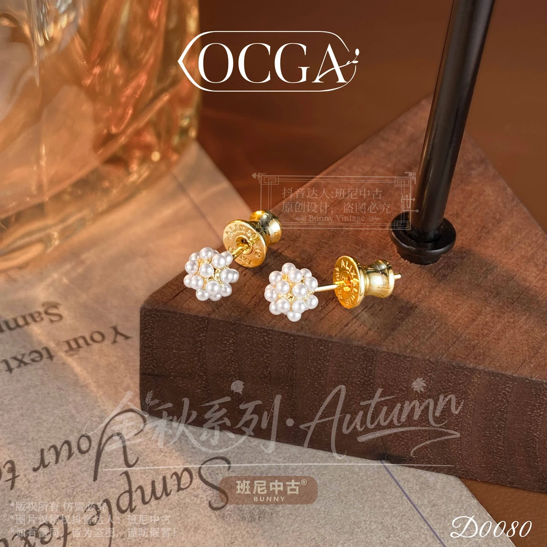 镀K金D0080法【迷你爆米花】OCGA 欧斯伽斯耳钉