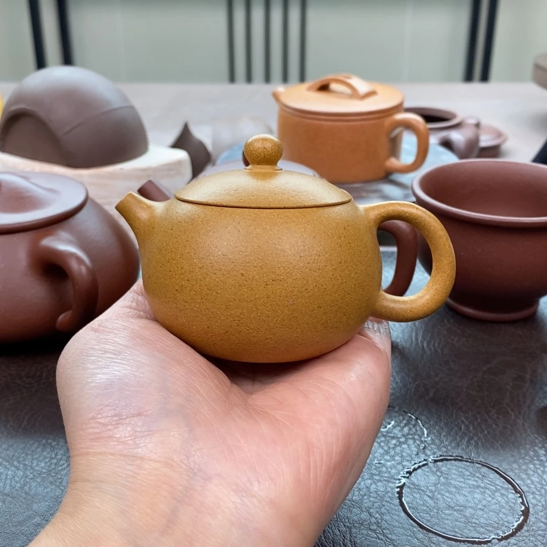 茶壶紫砂黄金段西施130cc精工半手