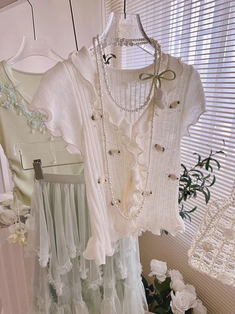 【集合链链】【0-2开头】千金风美少女可爱减龄短袖甜美上衣