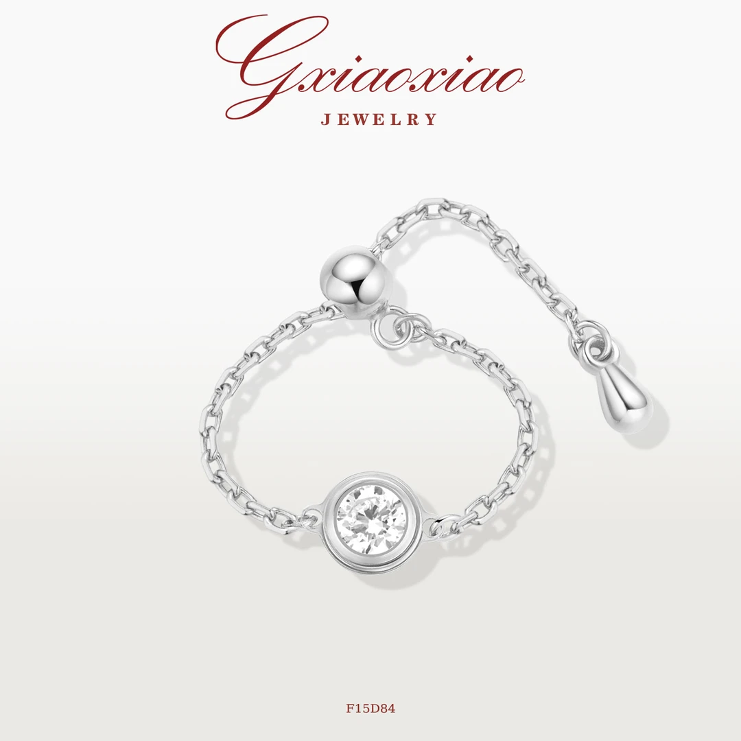 925银 镀K金 时尚气质精致百搭简约银色泡泡戒指 F15D84