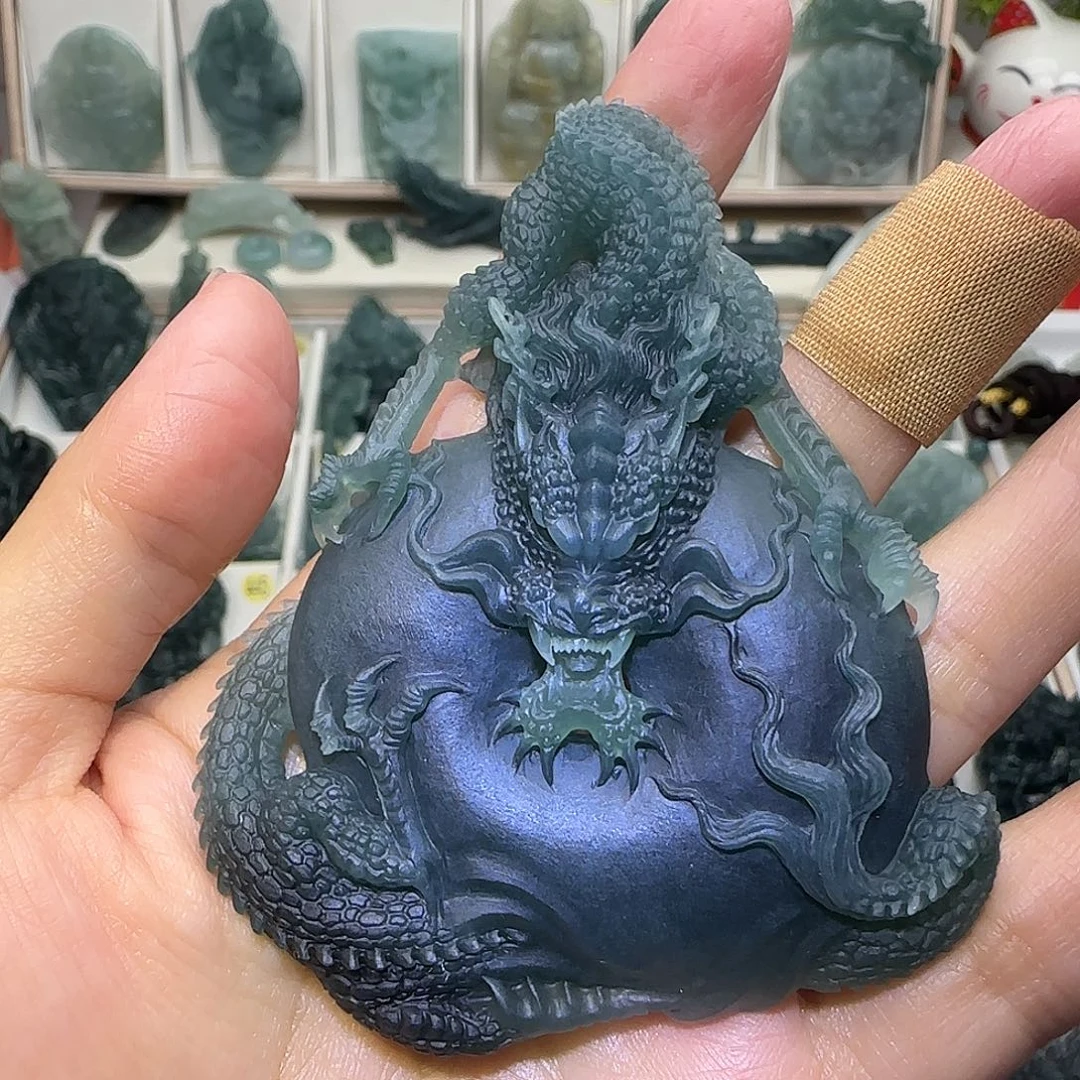 定制翡翠未镶嵌大威天龙翡翠定制