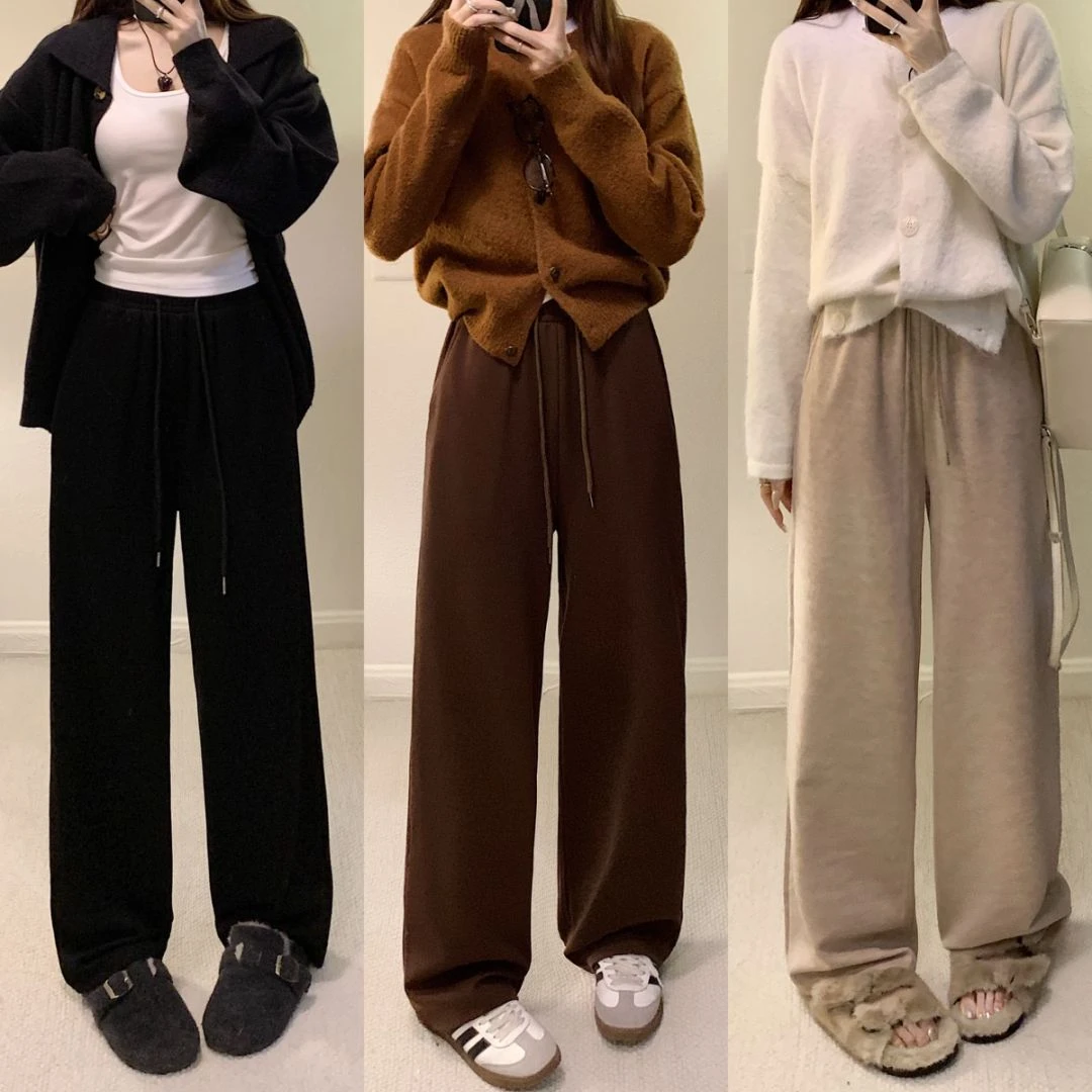 2024秋冬时尚新款高腰修身显瘦直筒裤6747