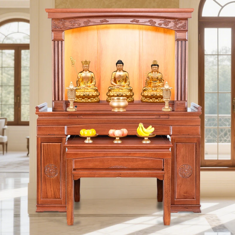 全实木神龛大供桌家用佛台沙比利木宗案桌财神桌供台一体柜香案桌
