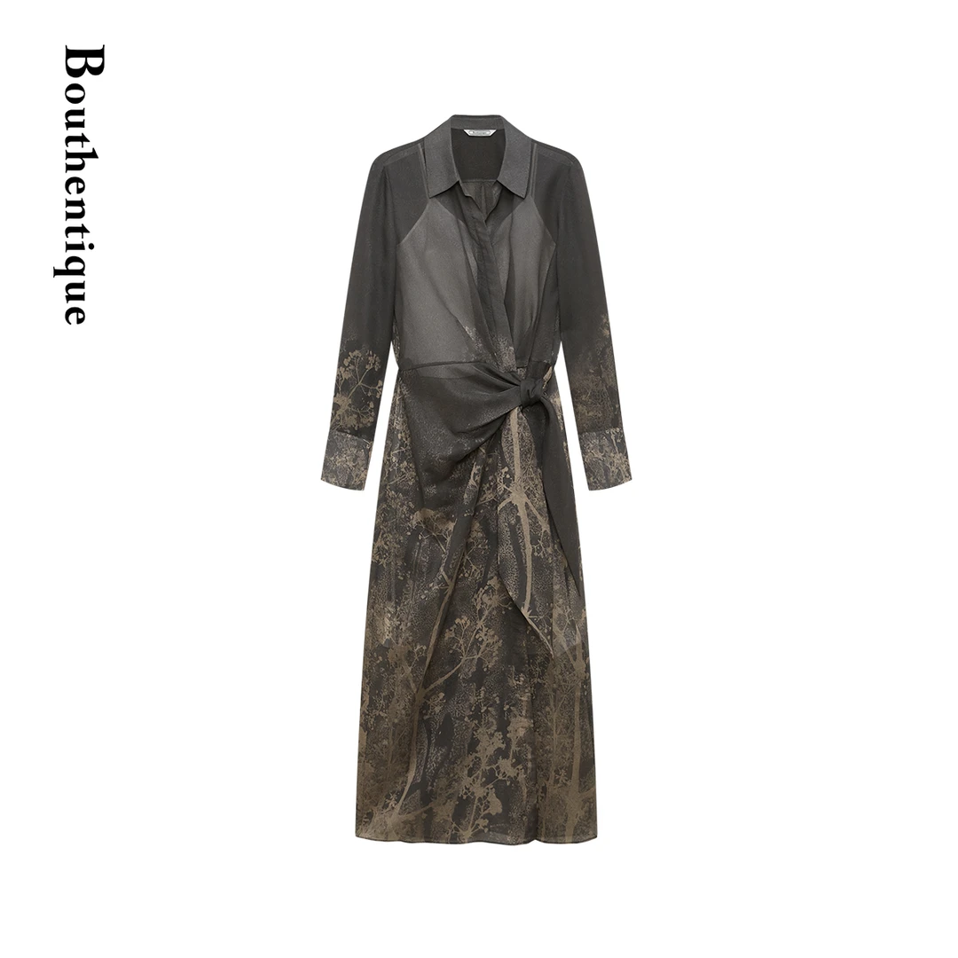 Bouthentique高级感优雅印花连衣裙T24121D1R20