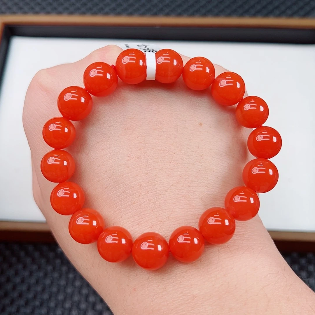 未镶嵌天然南红玛瑙保山杨柳滴水洞亮光收藏级手串卡11一条