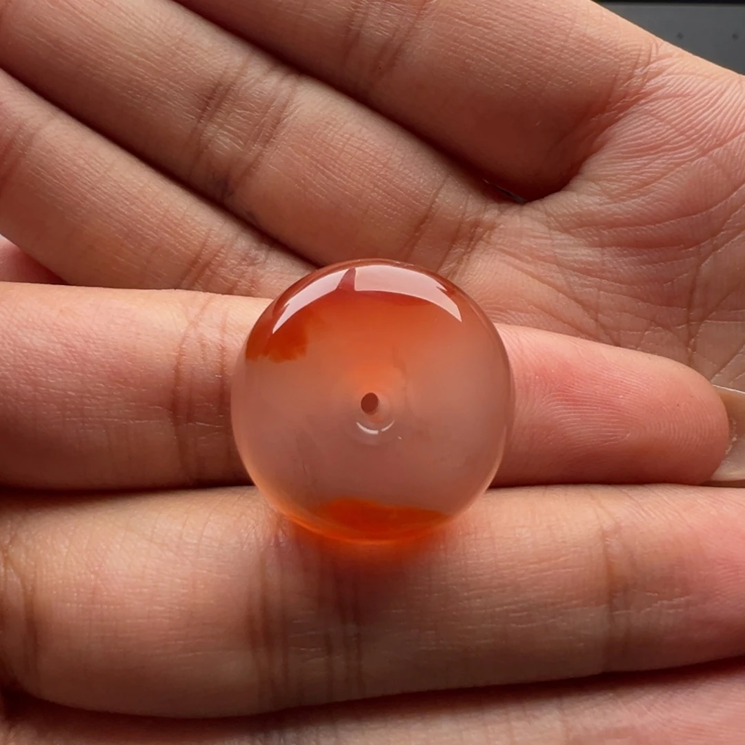 长***舞南红玛瑙未镶嵌平安扣21.2x11.5