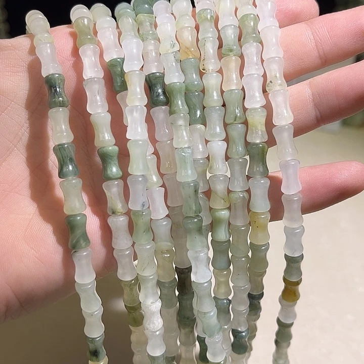 珠宝半成品水晶未镶嵌天山玉竹翠卡4.8*10mm*2
