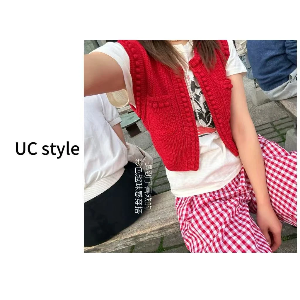 【UC STYLE】FG25S093编织针织复古马甲主播穿S码