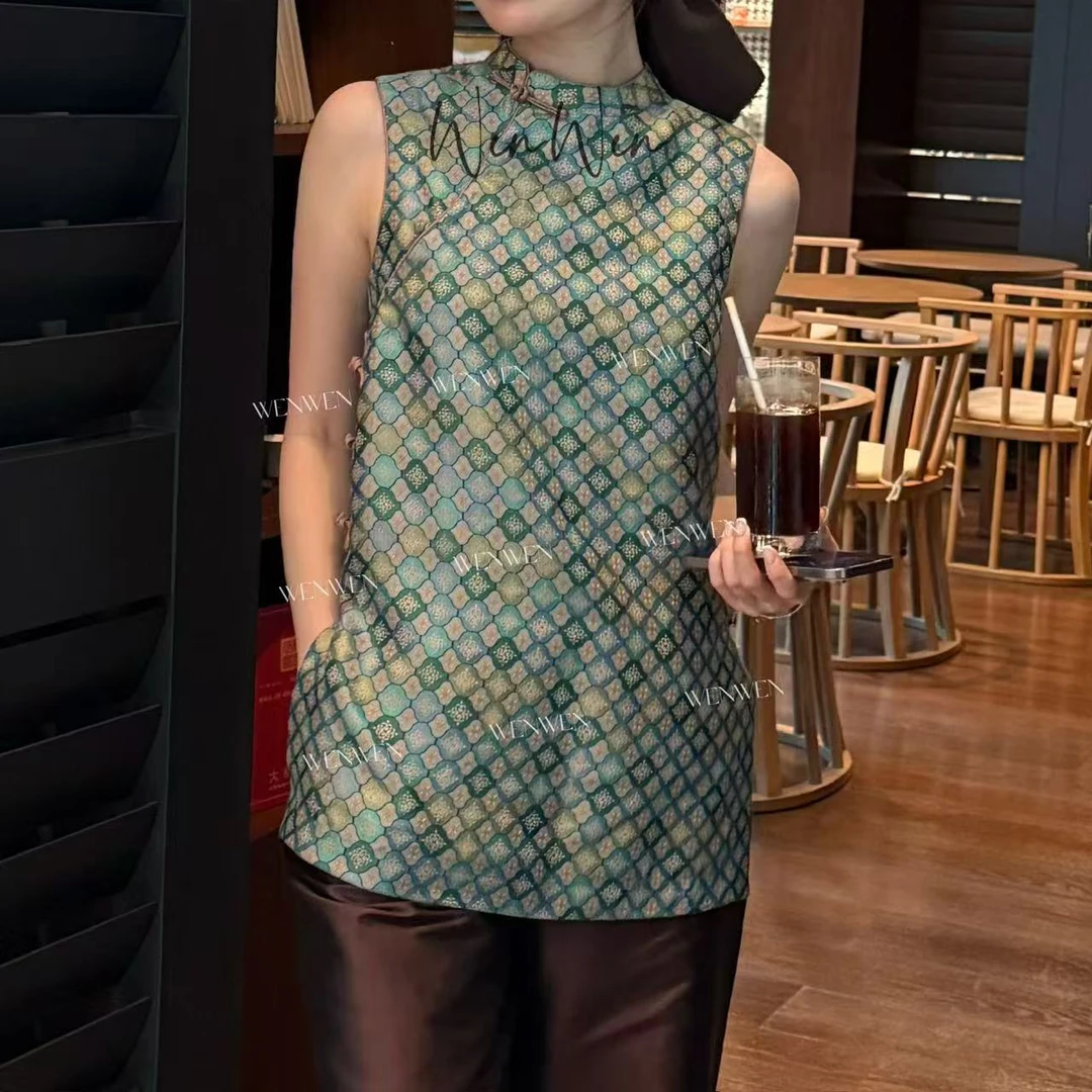 WENWEN-深圳原创【“芷兰”25夏季香云纱印花圆领上衣】LYQ0133