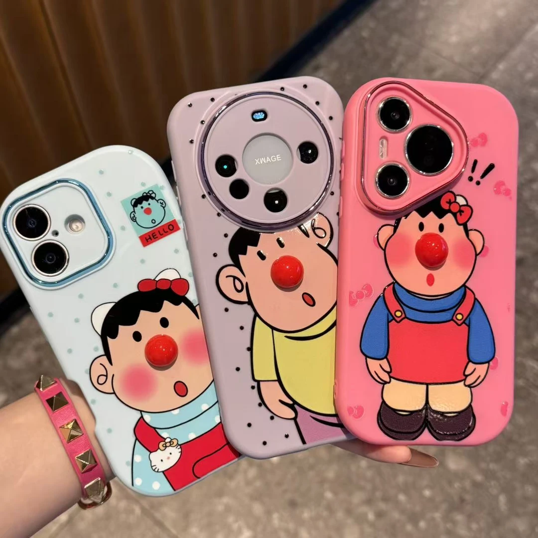 GGBond立体胖虎红鼻子适用苹果17/16胖子手机壳华为oppo小米vivo