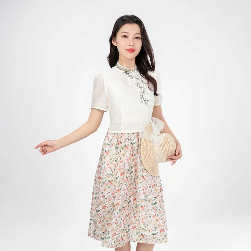 【媛媛女王专享】品玉新中式民国风套装旗袍女夏季P32TL3254