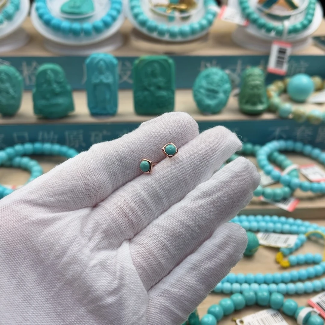 绿松石珠宝奇石银S925镶嵌
