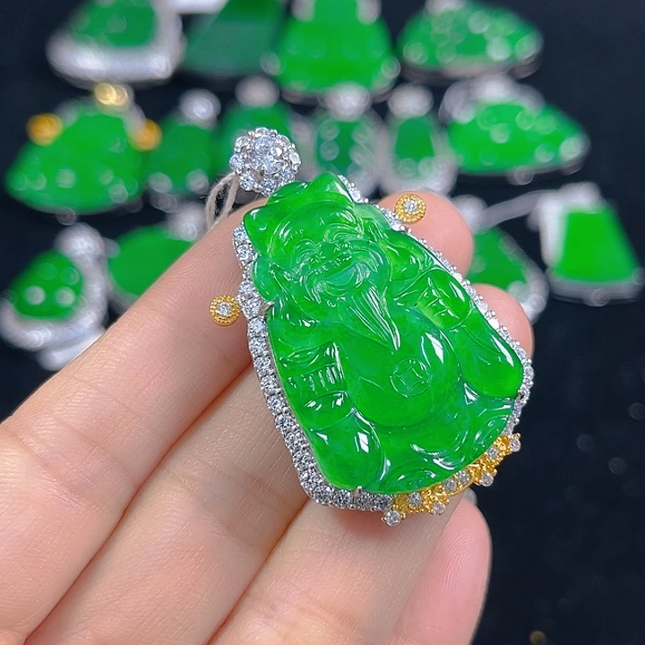 翡翠银S925镶嵌吊坠(不含链)