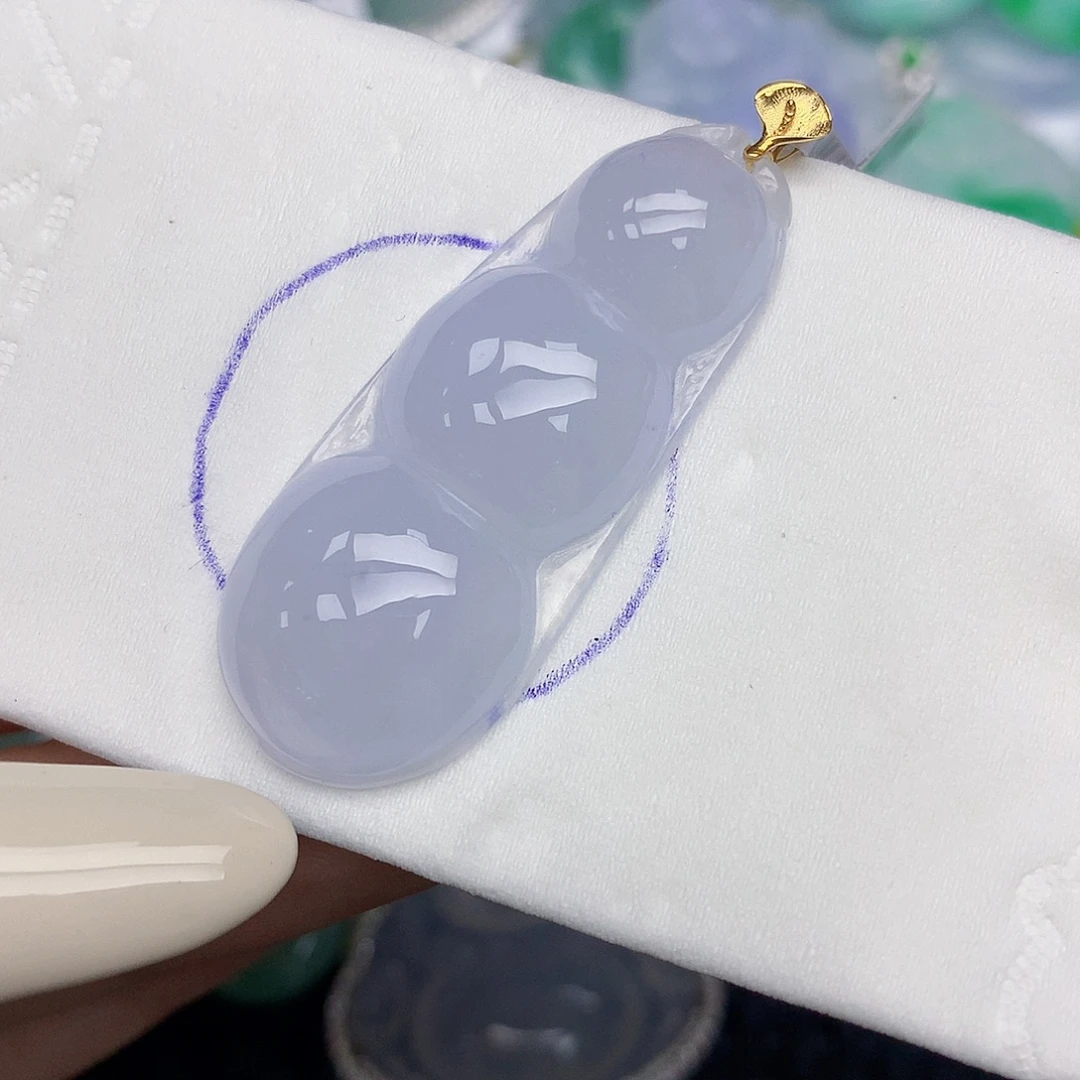 翡翠18K金镶嵌颈饰天然缅甸翡翠a货百元以上9元证书费自理