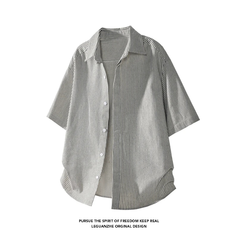 MTVO外套男款夏季干净高级感男装时尚休闲衬衫条纹小众百搭日系