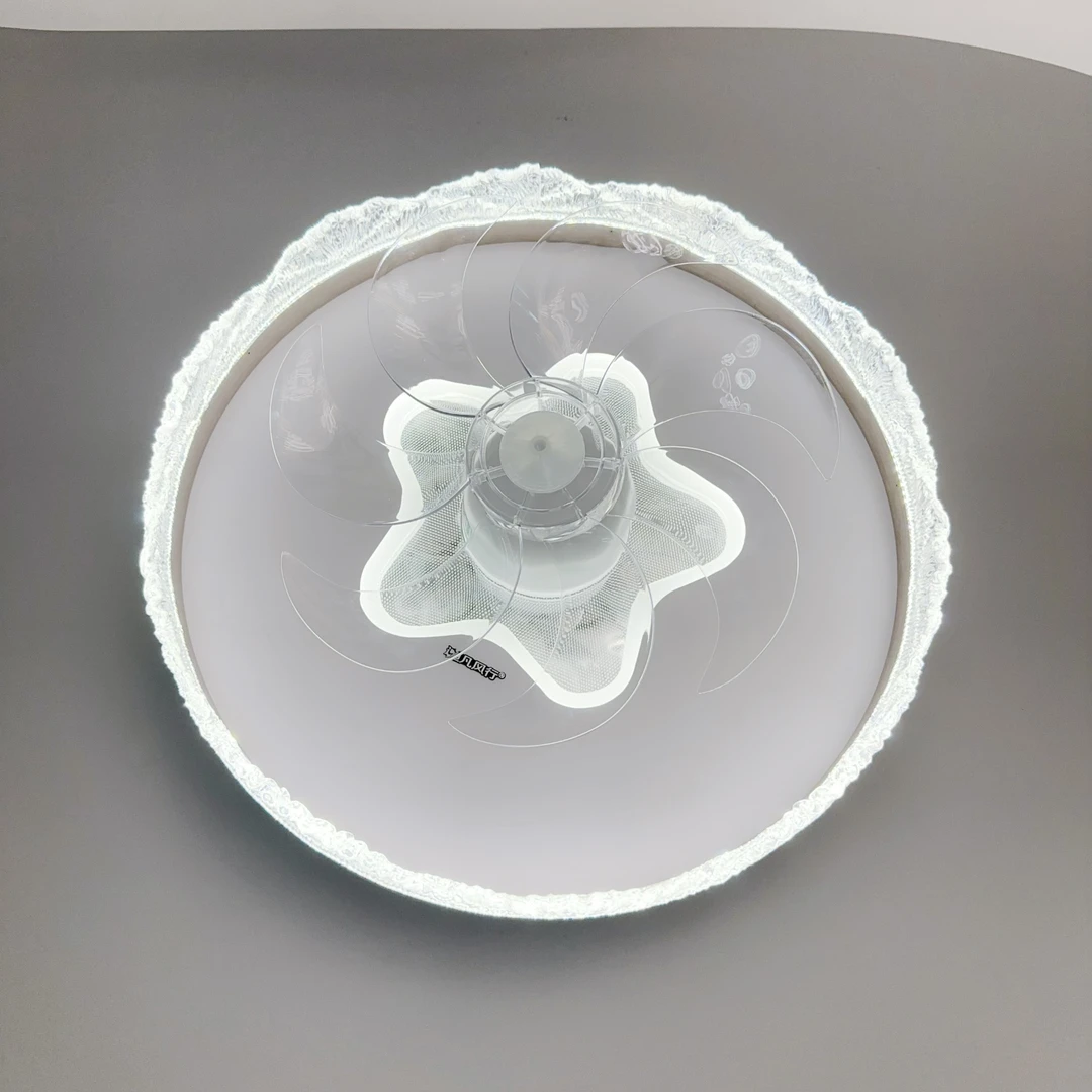 现代轻奢高级智能语音360°摇头卧室吸顶风扇LED吸顶灯