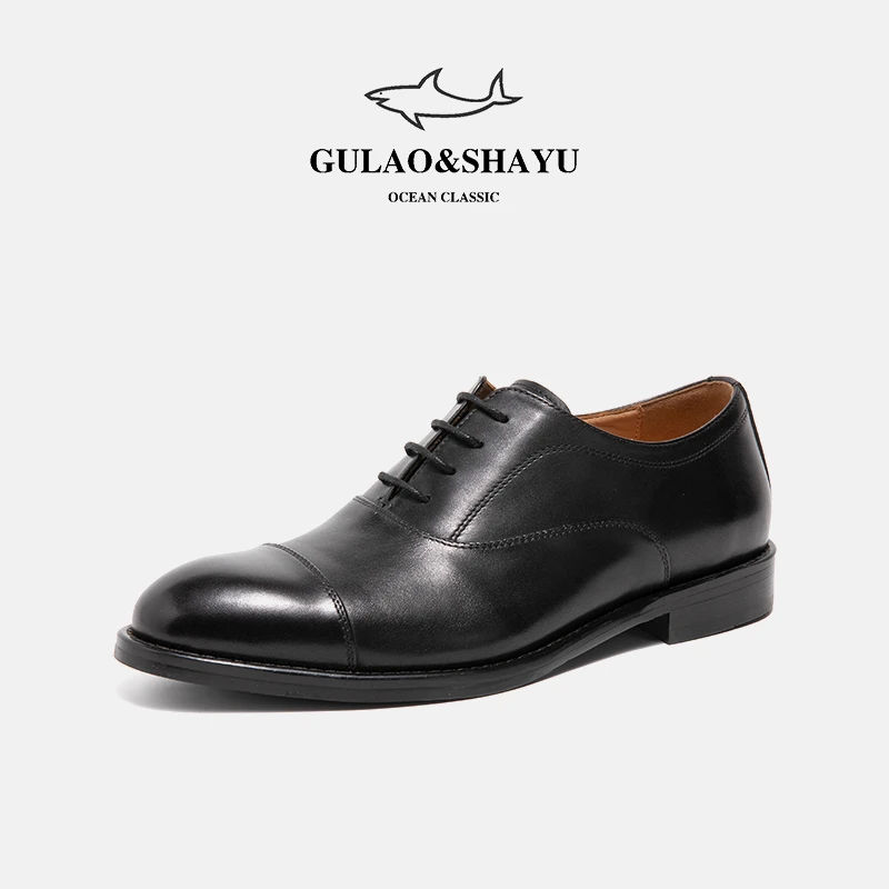 002夏季新款休闲舒适商务真皮时尚百搭透气系带头层牛皮男鞋