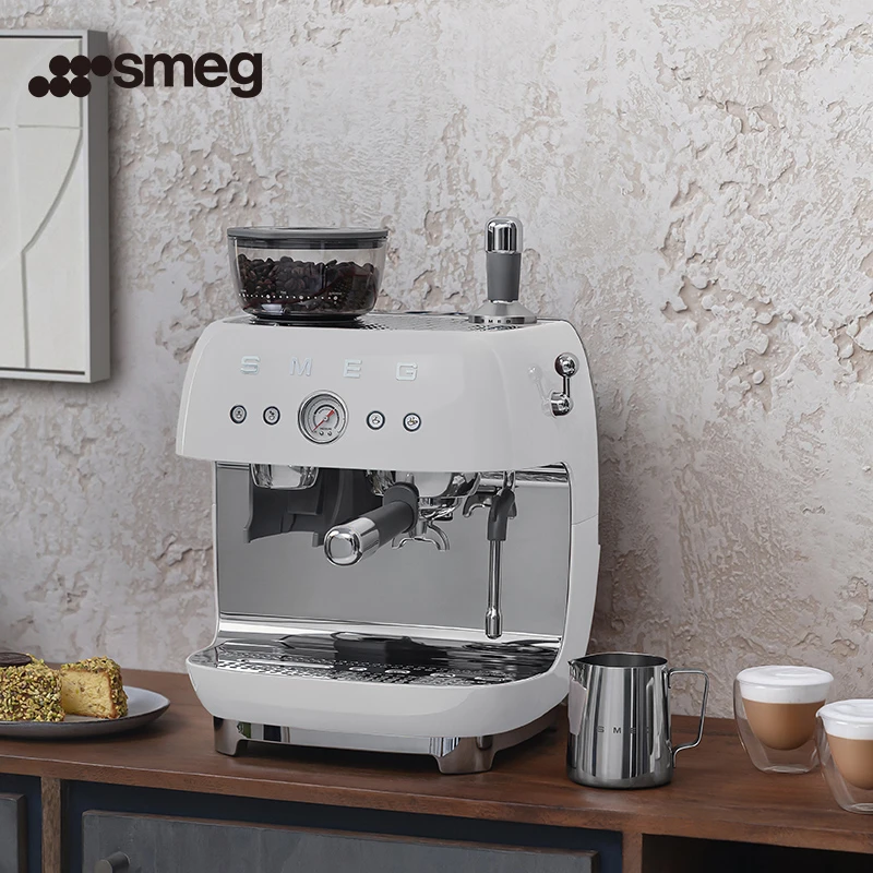 SMEG【Juchen专属】斯麦格研磨一体半自动咖啡机蒸汽打奶泡EGF03