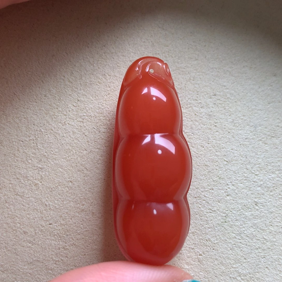 南红玛瑙未镶嵌保山天然原矿南红福豆吊坠