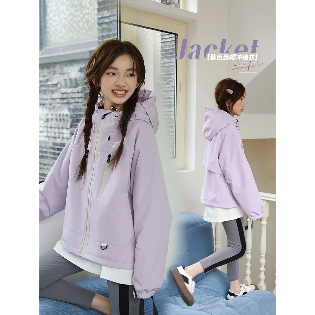 女童外套运动春季户外风防水耐磨轻便好穿夹克中大童冲锋衣WS277