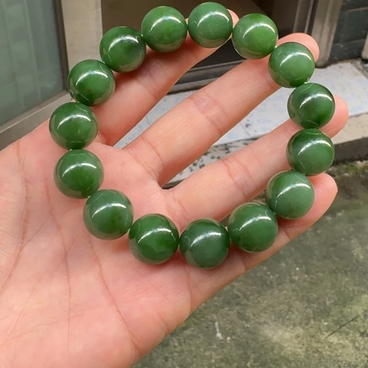和田玉未镶嵌颈饰粉阳绿卡15