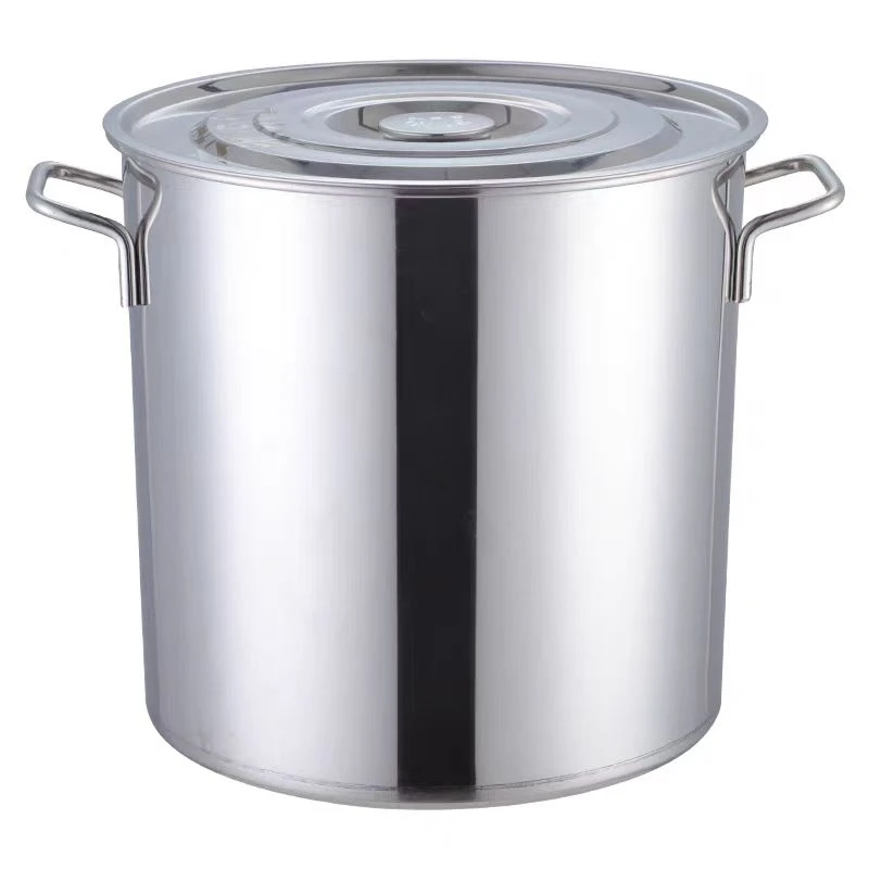 F289加厚加深不锈钢桶带盖不锈钢汤桶大汤锅大容量储水桶圆桶油桶