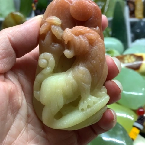 蛇纹石玉未镶嵌手把件