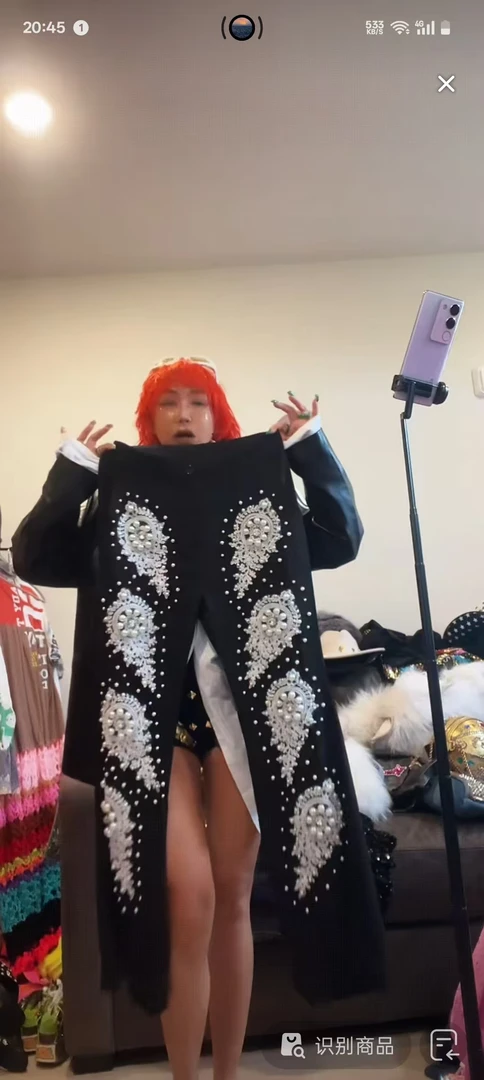 A新 时尚潮流百搭高腰休闲女士黑色民族风重工绣花镶钻裤子