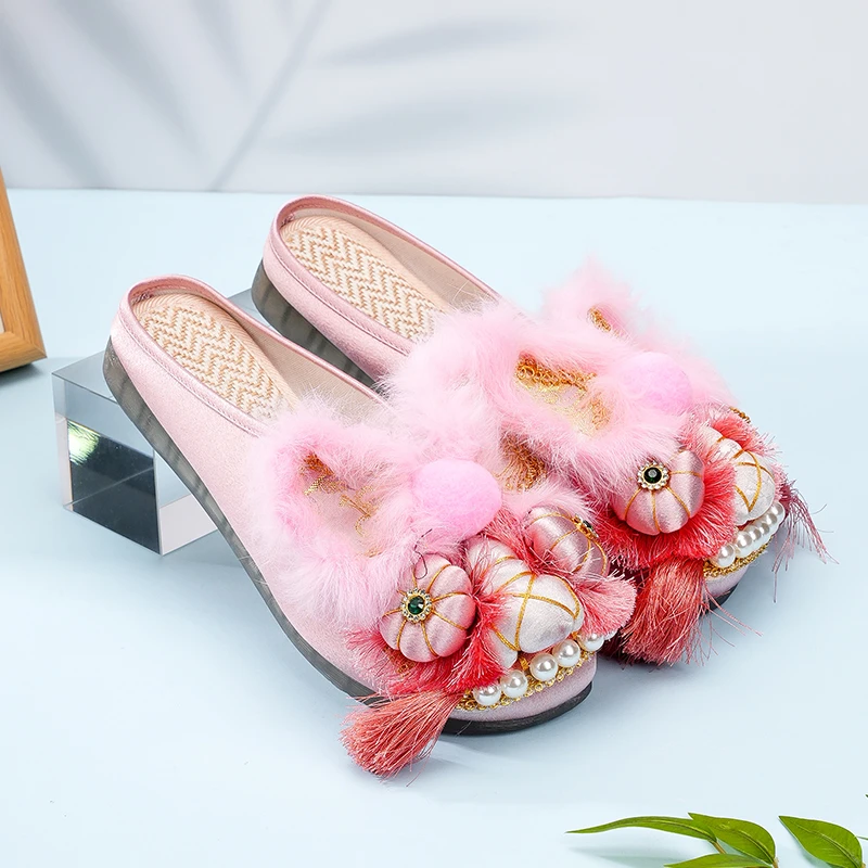 毛毛瑕疵【平底单鞋拖鞋】虎头鞋手工鞋绣花鞋民族风2022-252-253