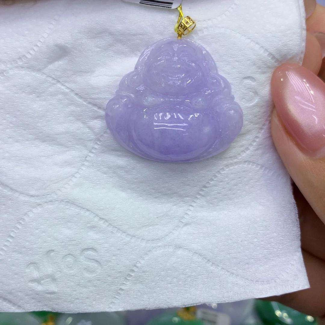 颈饰18K金镶嵌翡翠真**我