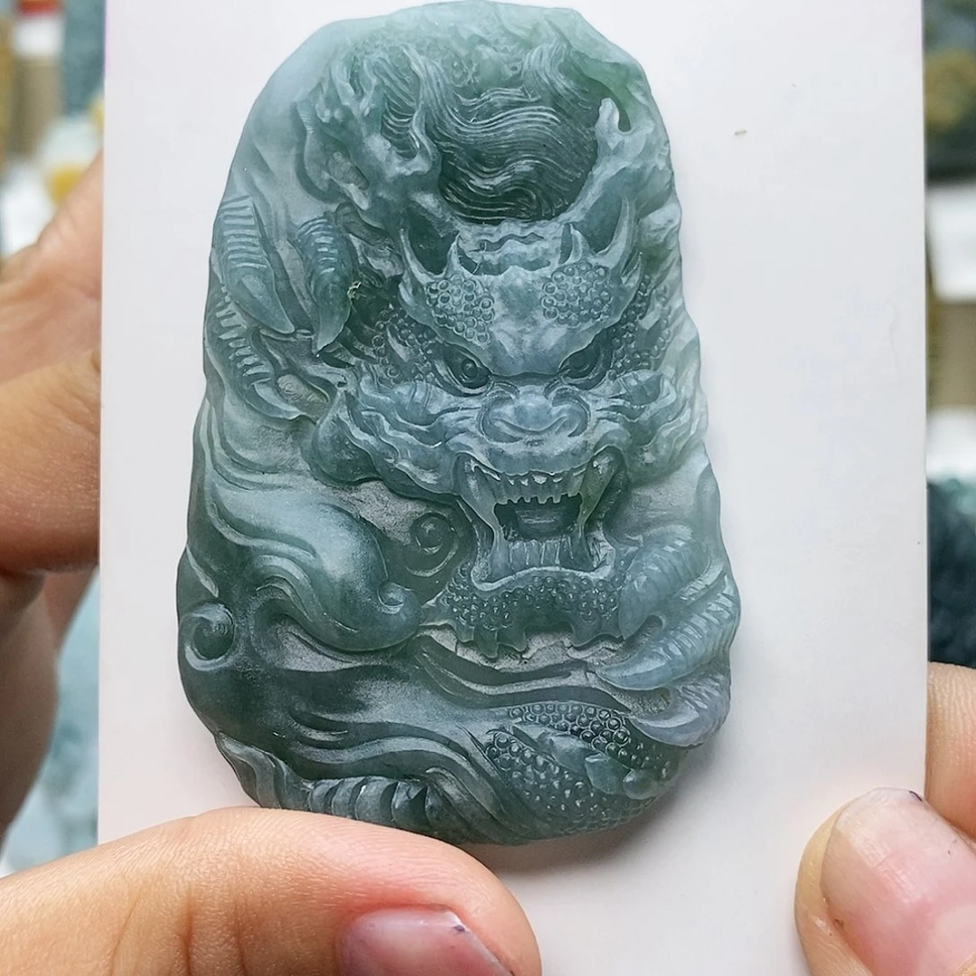 未镶嵌定制翡翠龙牌