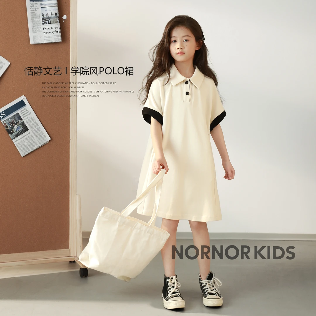 LNORNOR陈大猪【俏皮拼袖】纯净大方领口的纽扣设计NN530061