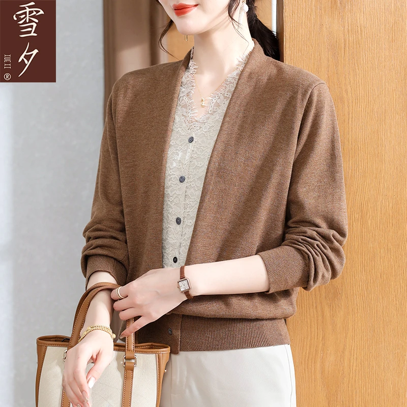 妈妈春装2025新款针织毛衣开衫中老年女长袖打底上衣P-X-HM-HP370