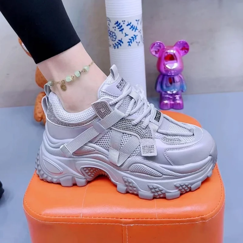 厚底增高老爹鞋女2025春夏新款小个子百搭运动鞋透气轻便休闲单鞋