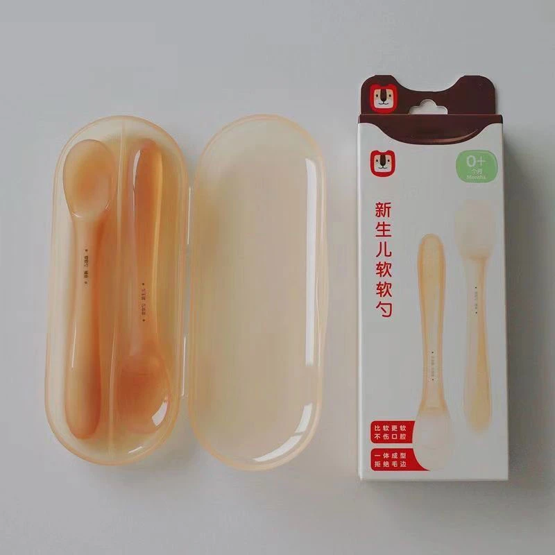新生婴儿辅食硅胶勺 宝宝喂水硅胶软勺餐具喂奶喂米粉