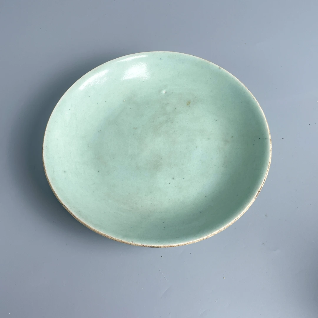 清道光豆青釉盘1-M25CR007809