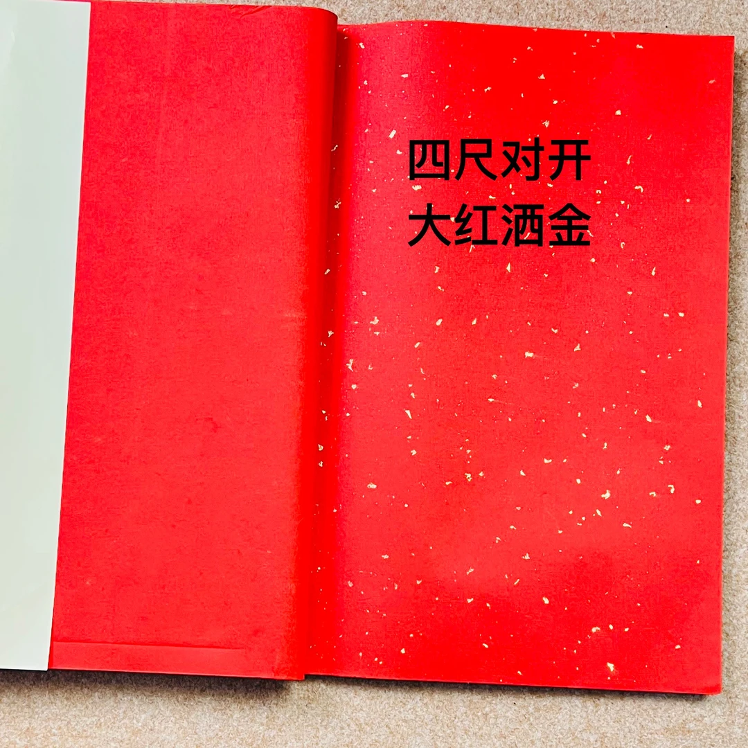手工洒金大红生宣