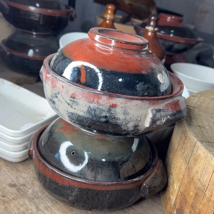 库存尾货五厂煤烧小元宝锅一对口径17