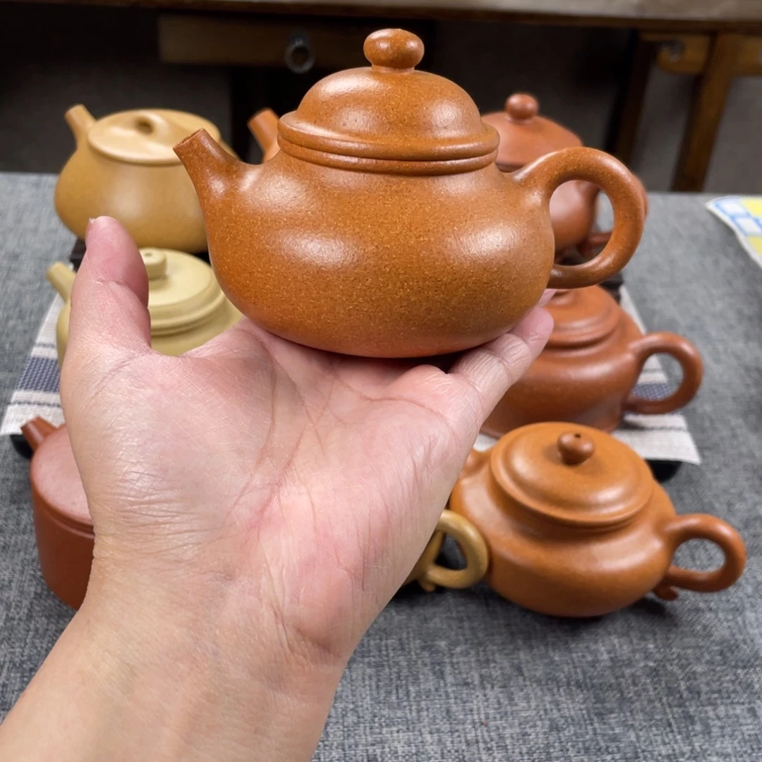 茶壶紫砂金黄段泥容天全手30目170手工泥